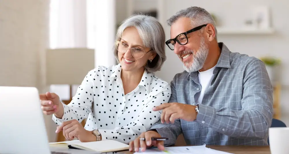 Couple Attending Retirement Web Conference